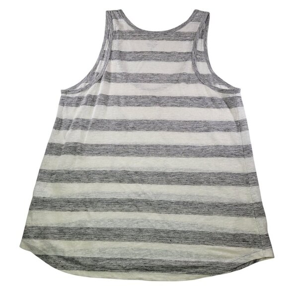 J.Crew Women Gray & White Striped Casual Lightweight 100% Linen Tank Top Size S - Picture 7 of 7